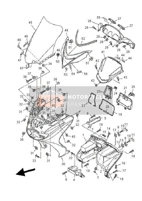 Yamaha YP400 MAJESTY 2011 Leg Shield for a 2011 Yamaha YP400 MAJESTY